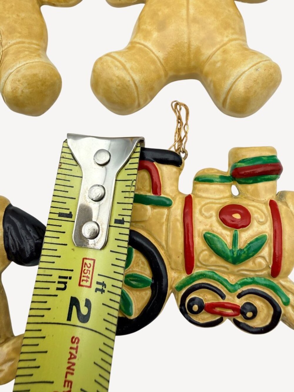 1950s Vintage Handmade Christmas Ornaments Set Of 6 Ceramic Japan Signed MY - Picture 7 of 13
